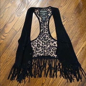 True religion suede vest with fringe